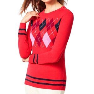 Tabots NWOT Preppy 100% Cotton Argyle Pullover Sweater Size M